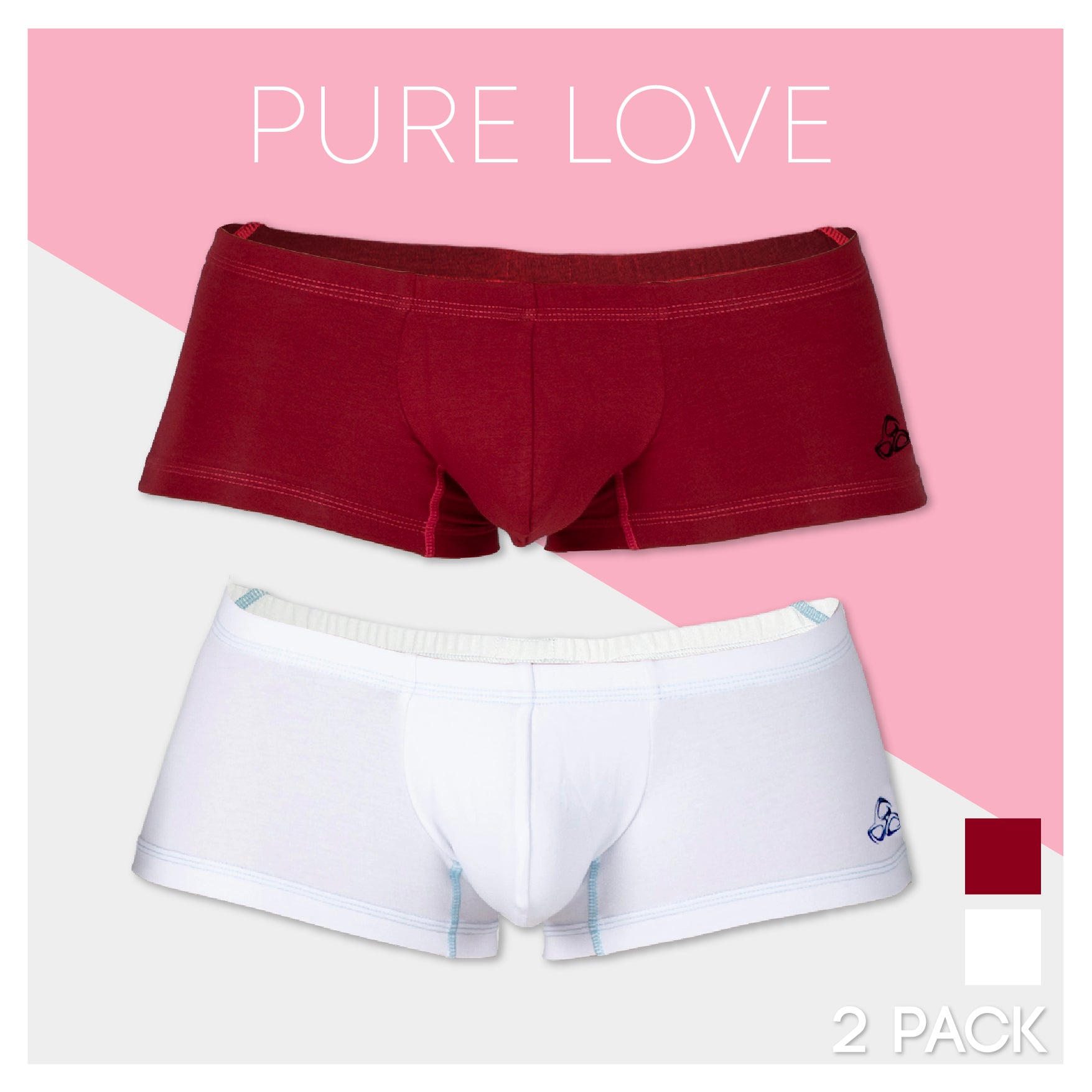 【PRD】ボクサーパンツ 2枚セット ピュアホワイト&リボンレッド(7/15発売開始予定) - PRIVATE STRUCTURE( プライベートストラクチャー)日本公式サイト - ブリーフ- Private Structure
