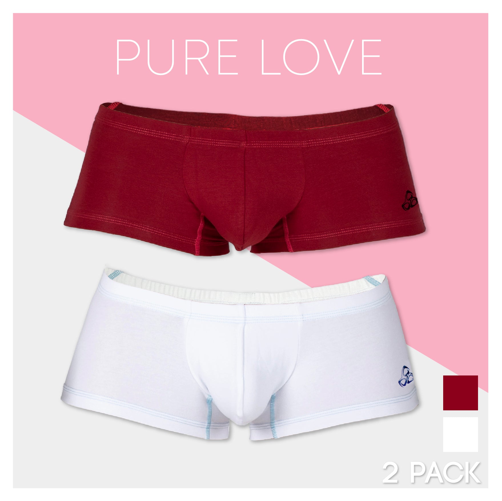 【PRD】ボクサーパンツ 2枚セット ピュアホワイト&リボンレッド(7/15発売開始予定) - PRIVATE STRUCTURE( プライベートストラクチャー)日本公式サイト - ブリーフ- Private Structure