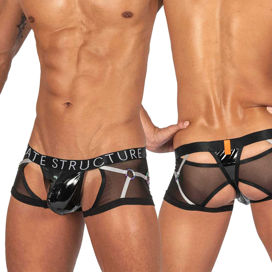 [Alpha] Low-rise boxer shorts LCUT4417-Shades of Black Harness Trunk