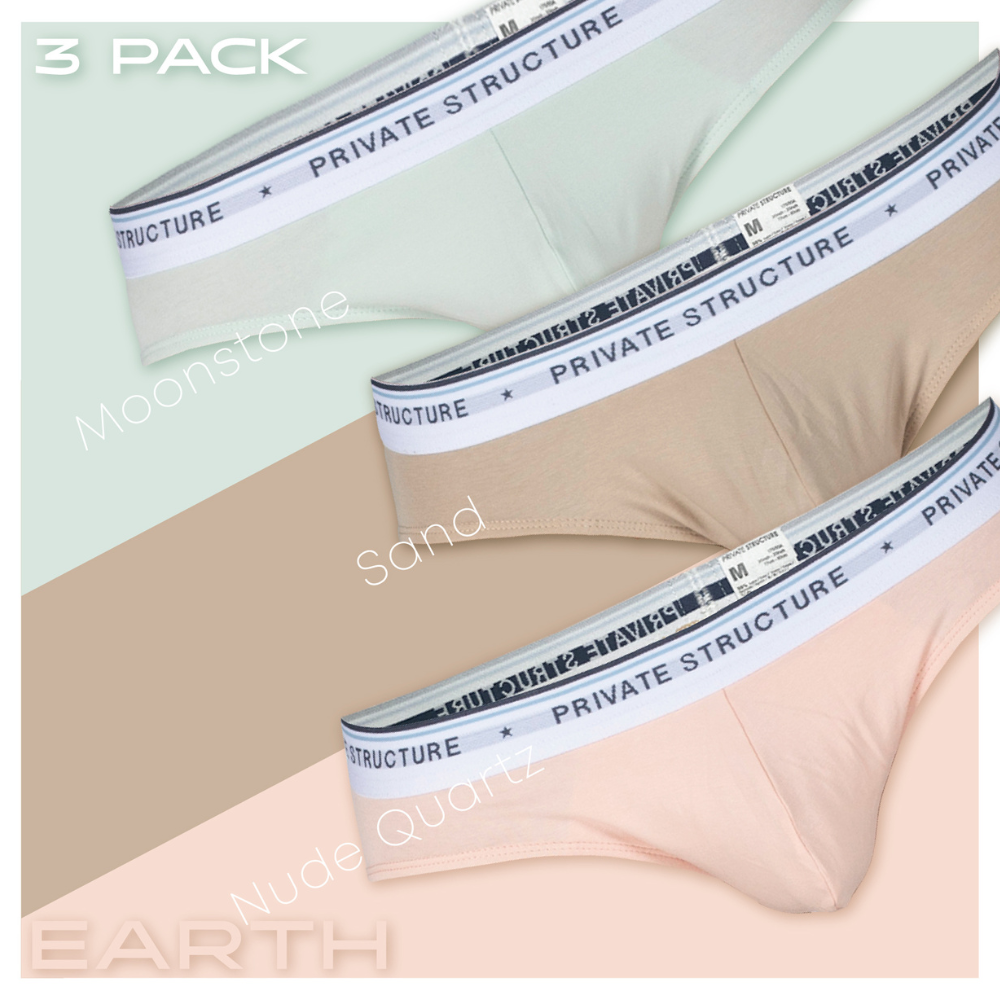 【5lements】Earth ブリーフ3枚セット - PRIVATE STRUCTURE- PRIVATE STRUCTURE( プライベートストラクチャー)日本公式サイト - Apparel & Accessories